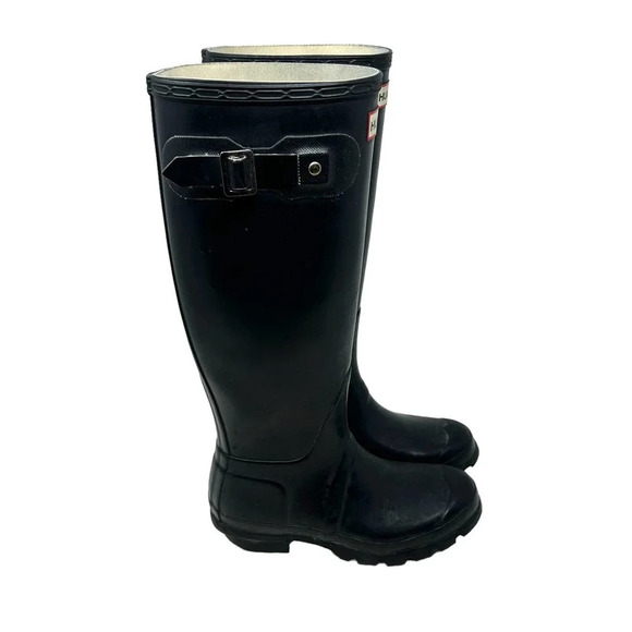 HUNTER Original Tall Rain Boots Black Women's Size US 5 - Picture 3 of 7